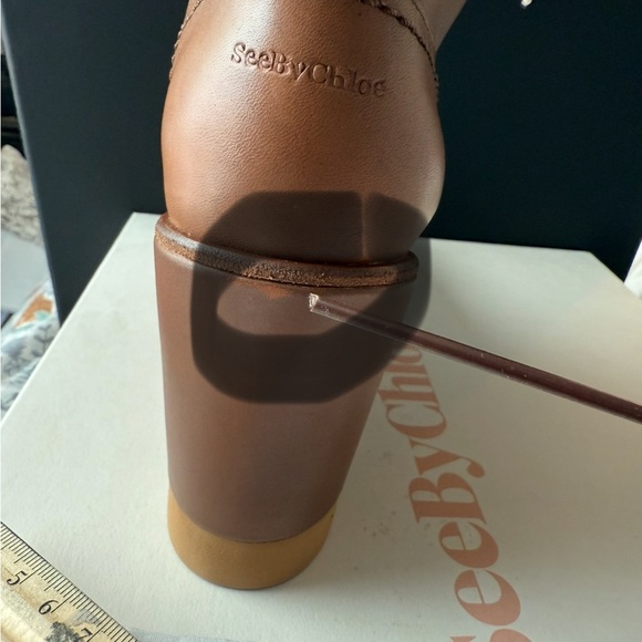 See By Chloe Tan Leather Wedge Boots - Picture 14 of 15